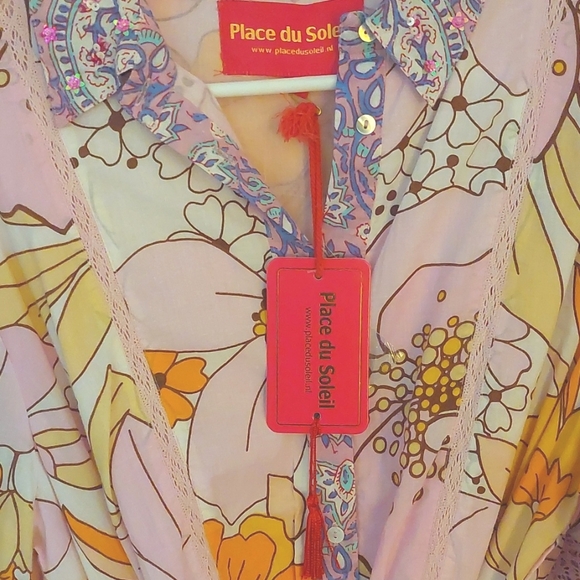 NWT Floral Pink and Orange Dress Cleobella Style.